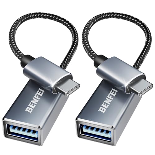 BENFEI USB C to USB 3.0 Adapter, 2 Pack USB C to A Male to Female Adapter.
