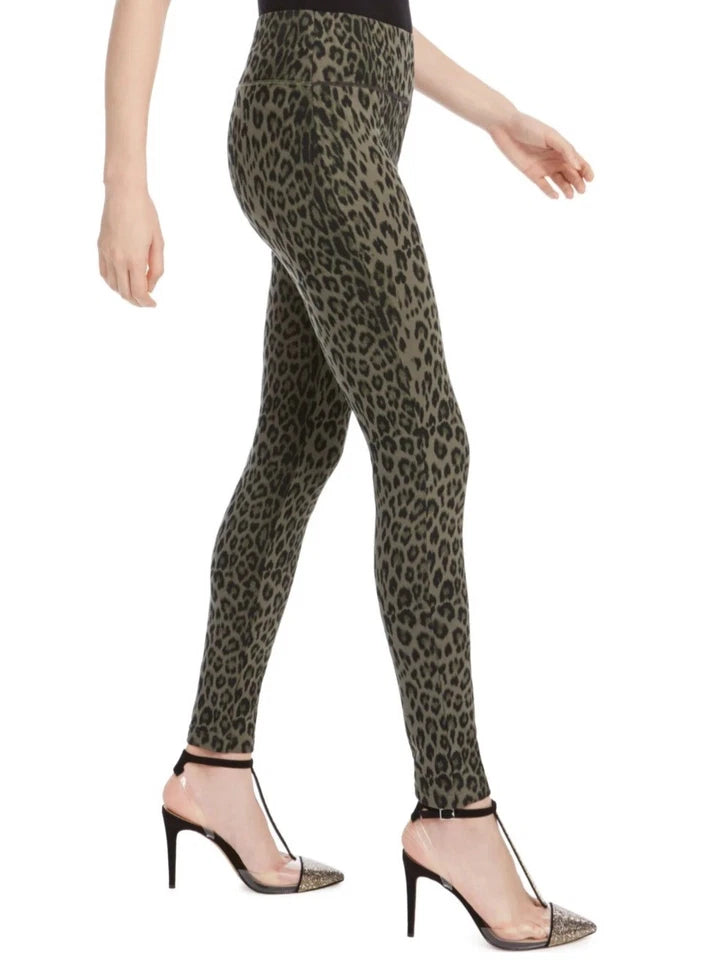 INC Women's Green Animal Print Party Skinny Pants Size 2