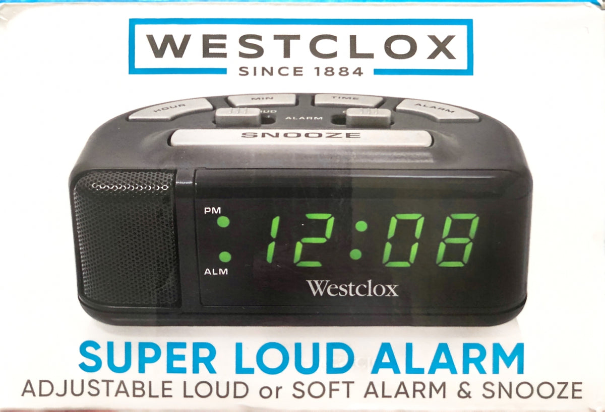Westclox Digital Alarm Clock Loud Alarm Snooze Battery Backup