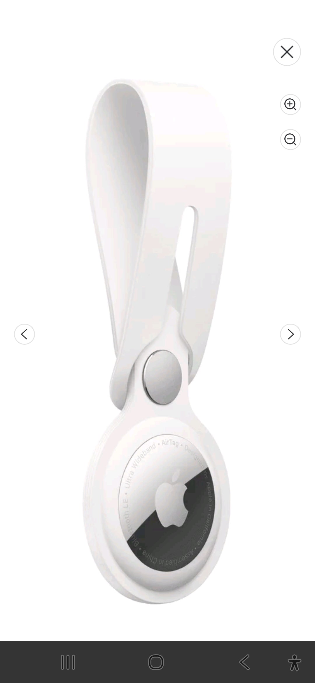 Apple AirTag Loop Strap White Polyurethane Snap-On for AirTag MX4F2ZM/A