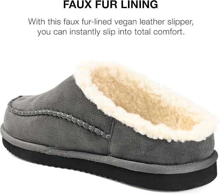 Vance Co. Lavell Moccasin Clog Slipper Grey - 9