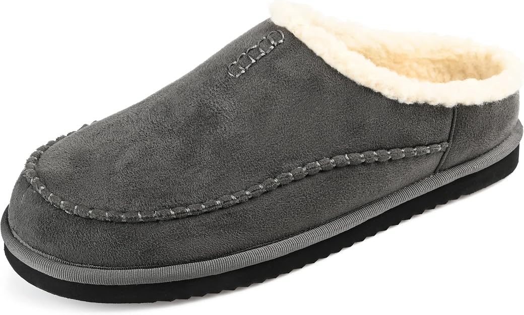 Vance Co. Lavell Moccasin Clog Slipper Grey - 9