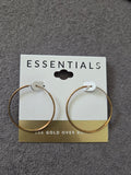 Essentials Earrings 18K GOLD PLATED HOOP lever back new women