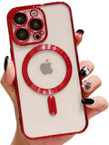 Magnetic Plating Clear Phone Case for Apple iPhone 14 Pro Max