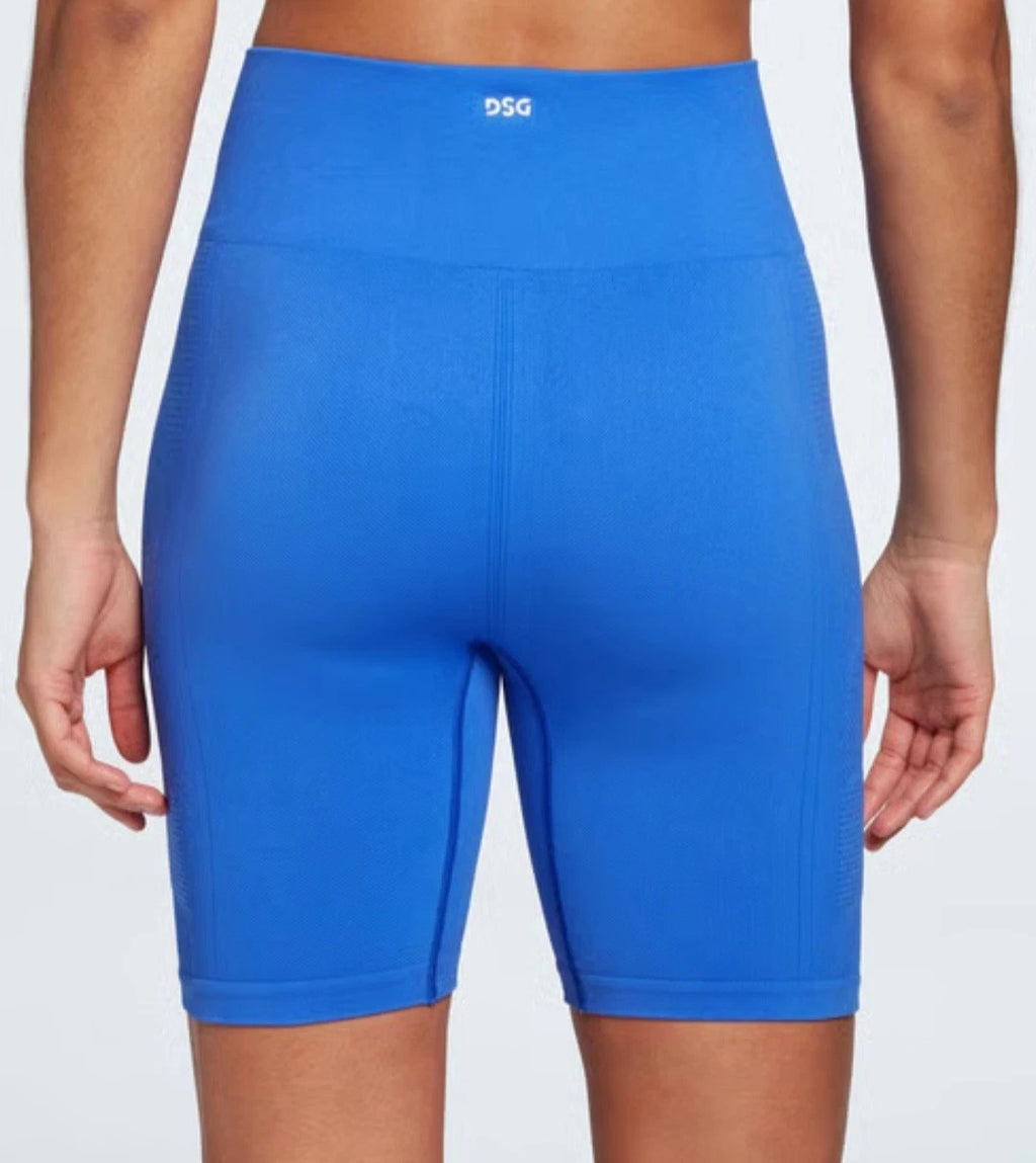 DSG Women's Boss Performance High Rise Seamless Bike Shorts Lucid Blue Size S
