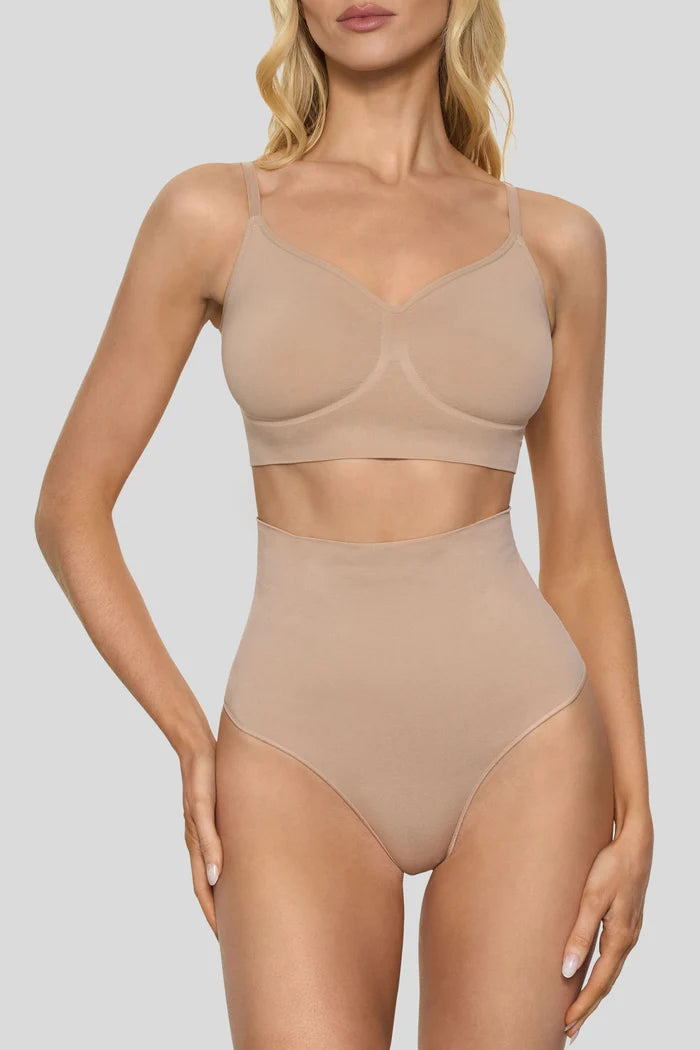 Beige Short-Waisted Thong "S"
